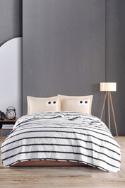 L'essentiel linge de maison Juego de Cubre Cama Doble Funny - Marrón